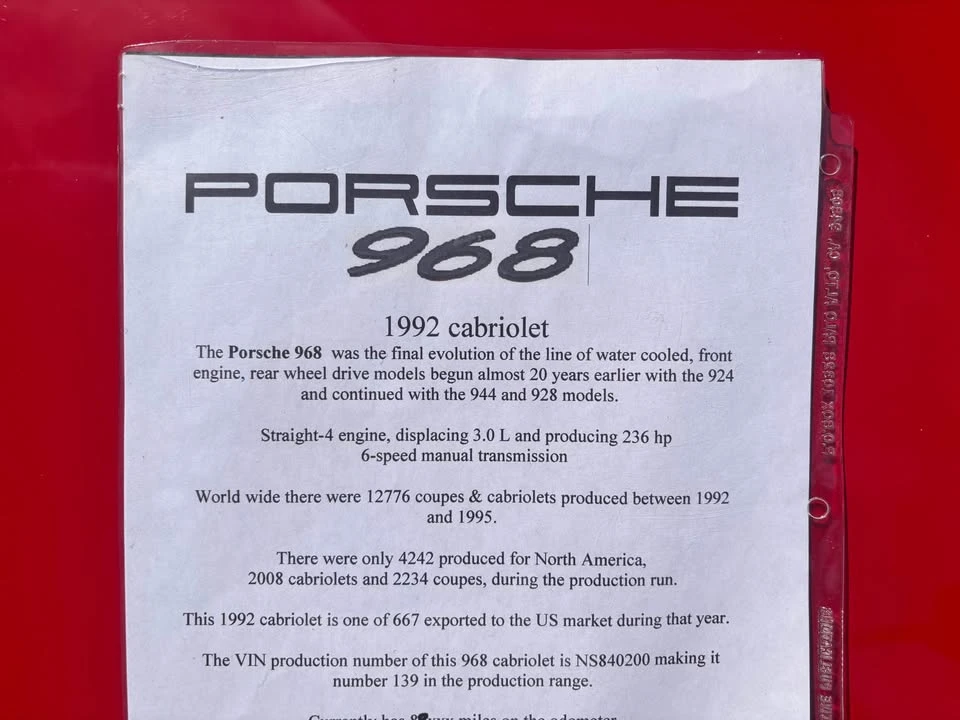 1992 Porsche 968 - Image 19 of 20