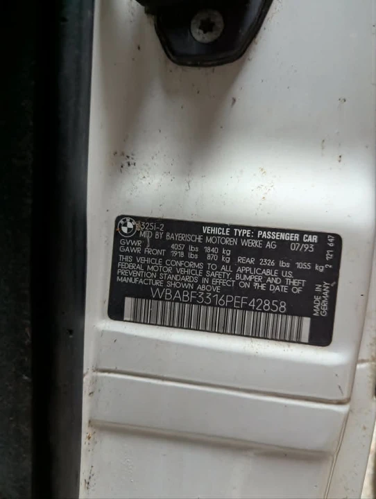 1993 BMW E36 3 Series - Image 8 of 8