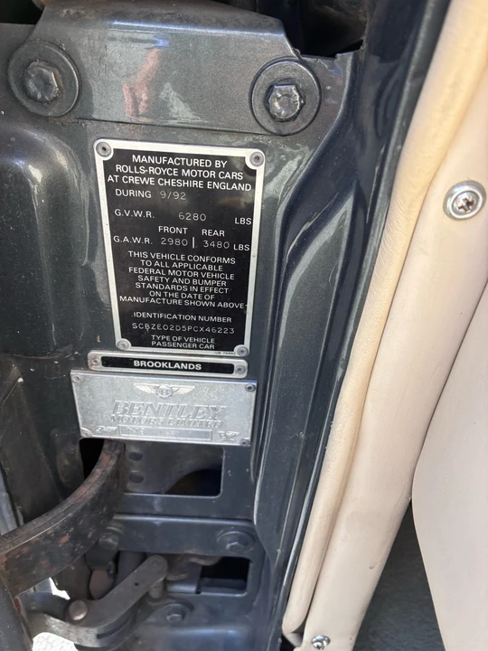 1993 Bentley Brooklands - Image 14 of 15
