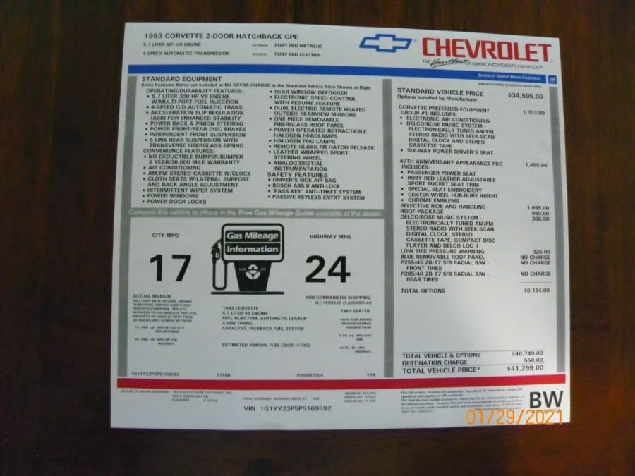 1993 Chevrolet Corvette C4 - Image 9 of 12