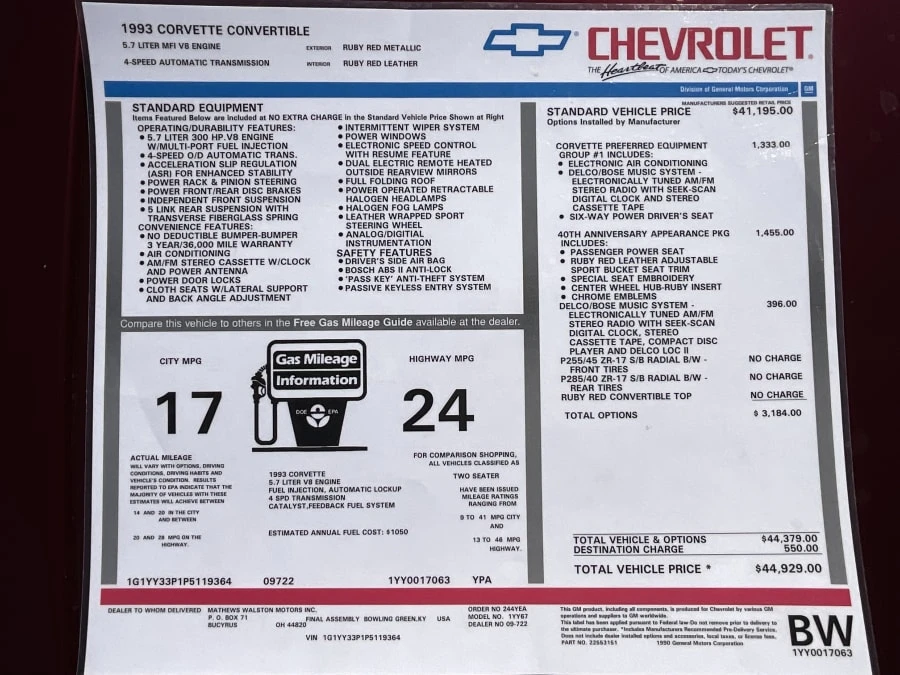 1993 Chevrolet Corvette C4 - Image 16 of 16