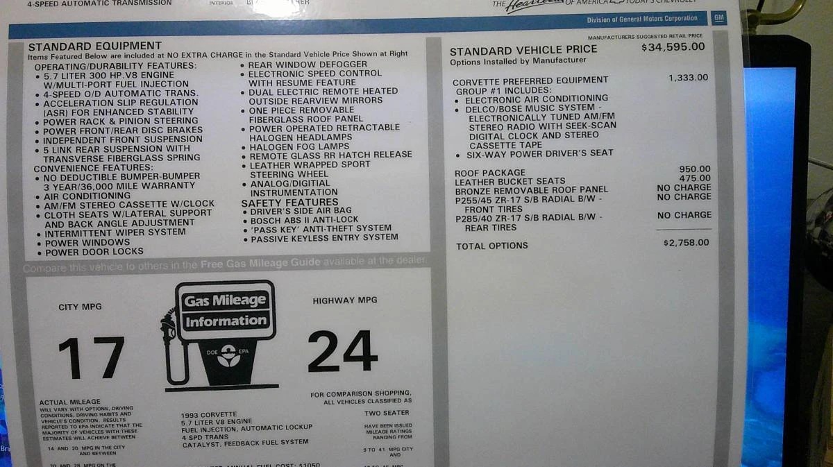 1993 Chevrolet Corvette C4 - Image 17 of 19