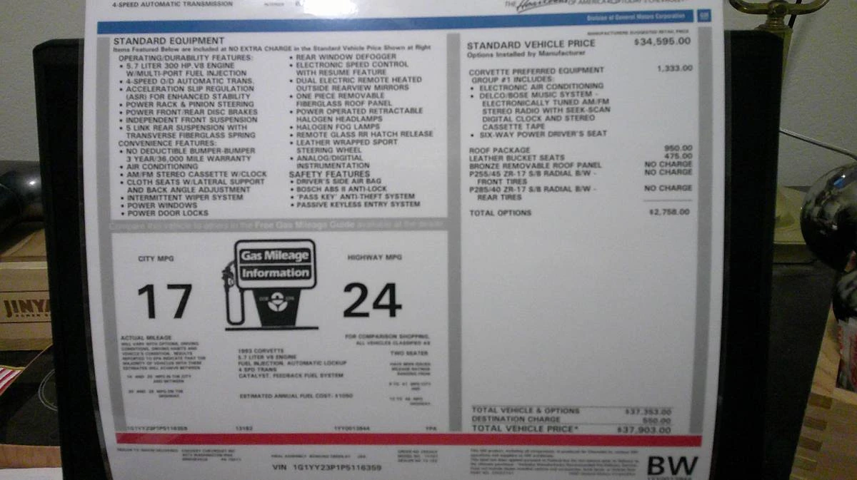 1993 Chevrolet Corvette C4 - Image 18 of 19