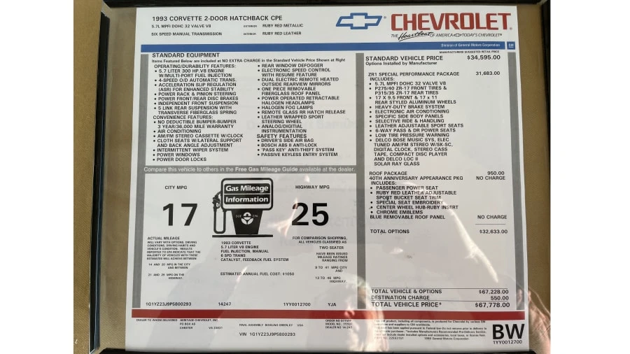 1993 Chevrolet Corvette C4 ZR1 - Image 24 of 25