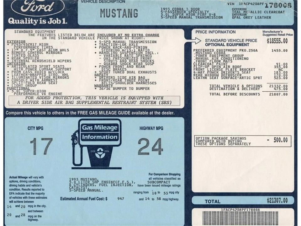1993 Ford Mustang Cobra R 3rd Gen - Image 31 of 31
