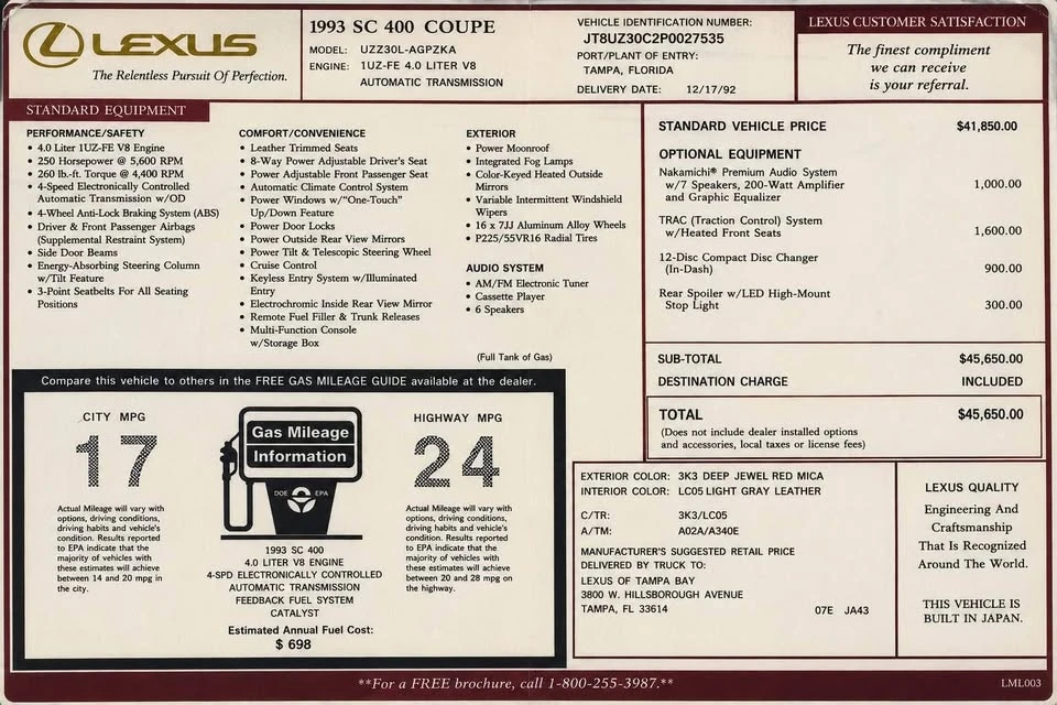 1993 Lexus SC400 - Image 9 of 10