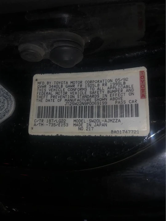 1993 Toyota SW20 MR2 - Image 19 of 19