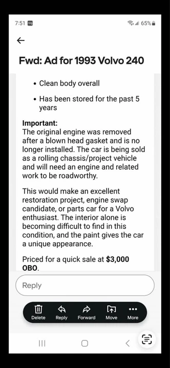 1993 Volvo 244 - Image 6 of 7