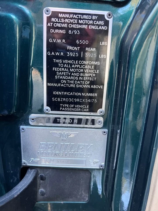 1994 Bentley Mulsanne 1st Gen - Image 10 of 10