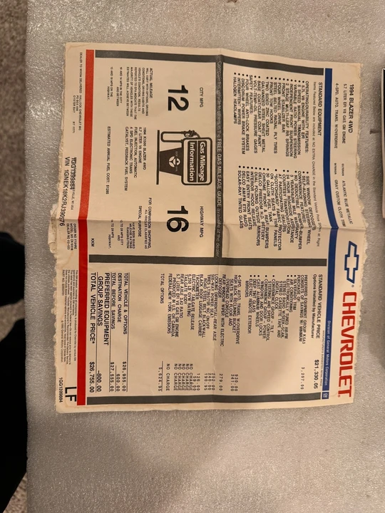 1994 Chevrolet S-10 Blazer 1st Gen - Image 19 of 21