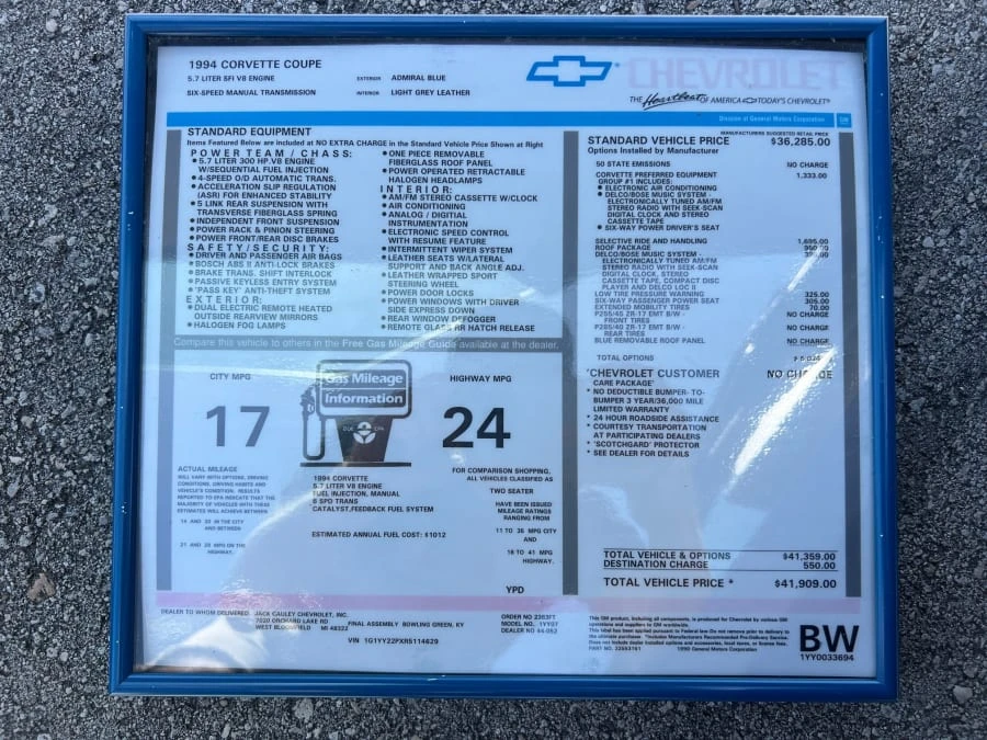 1994 Chevrolet Corvette C4 - Image 17 of 17