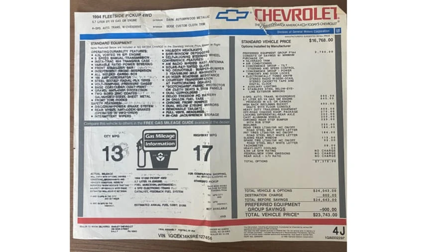 1994 Chevrolet C/K 4th Gen - Image 28 of 28