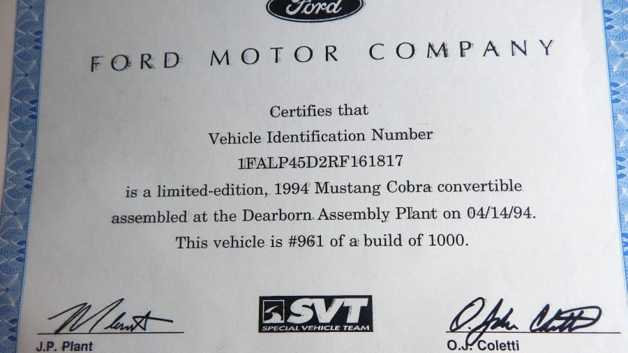 1994 Ford SN95 Mustang Cobra - Image 9 of 9