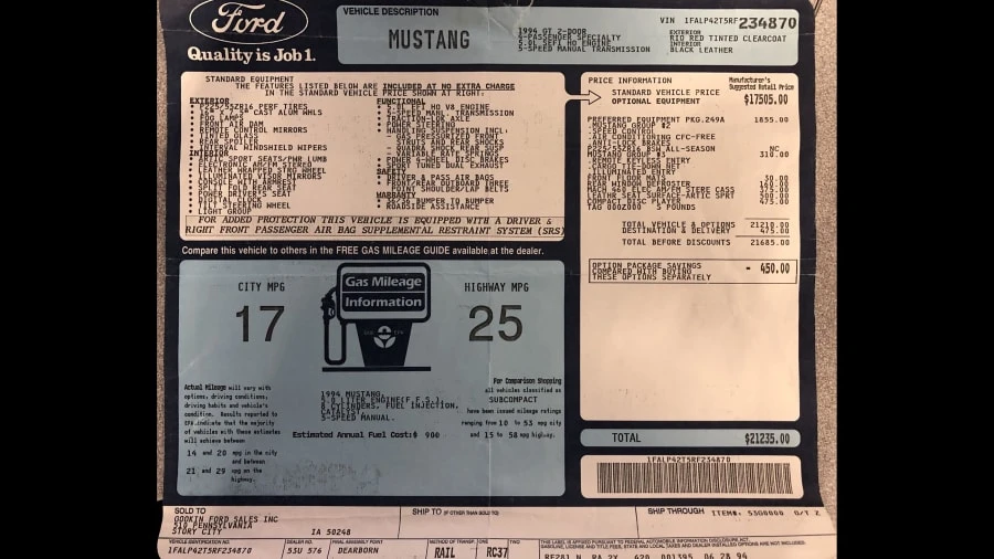 1994 Ford SN95 Mustang - Image 7 of 10
