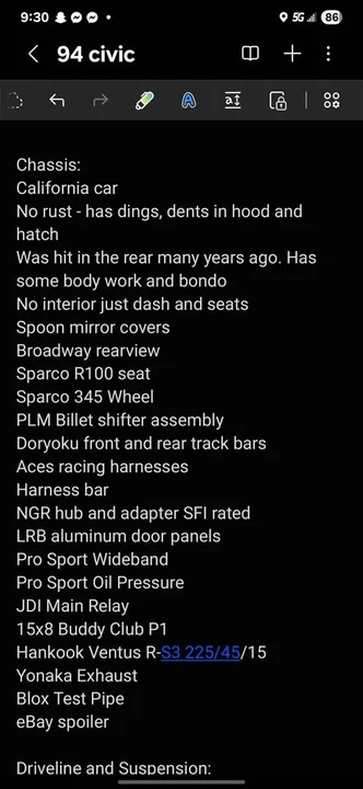1994 Honda EG Civic - Image 6 of 9