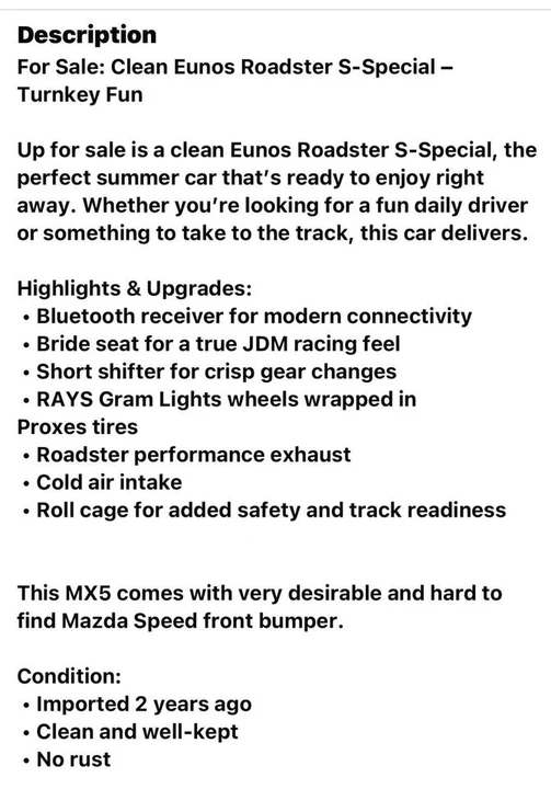 1994 Mazda NA MX-5 Miata - Image 12 of 12
