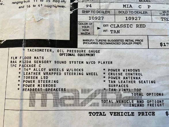 1994 Mazda NA MX-5 Miata - Image 7 of 10