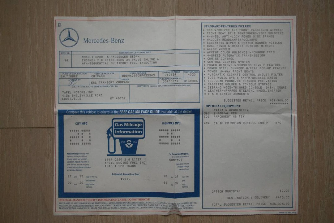1994 Mercedes-Benz W202 C-Class - Image 18 of 21