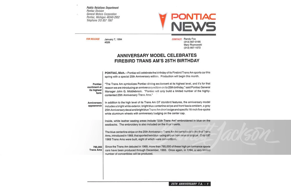 1994 Pontiac Firebird Trans Am 4th Gen - Image 14 of 18