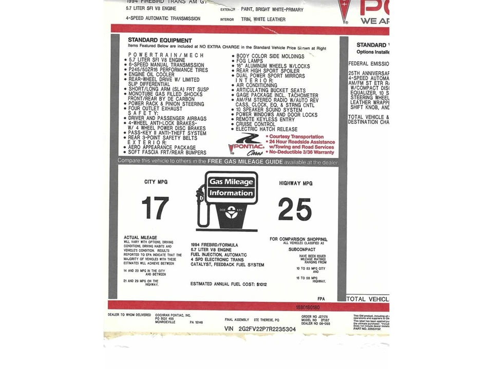 1994 Pontiac Firebird Trans Am 4th Gen - Image 19 of 31