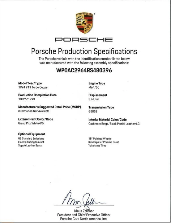 1994 Porsche 964 Turbo - Image 20 of 22