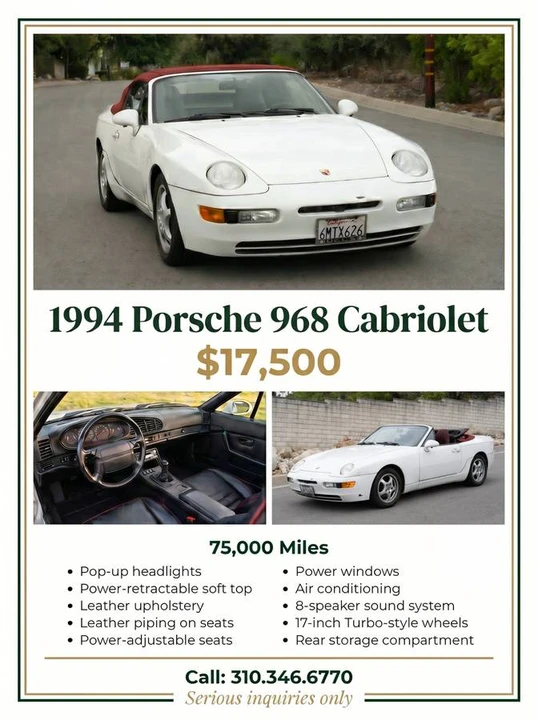 1994 Porsche 968 - Image 2 of 13