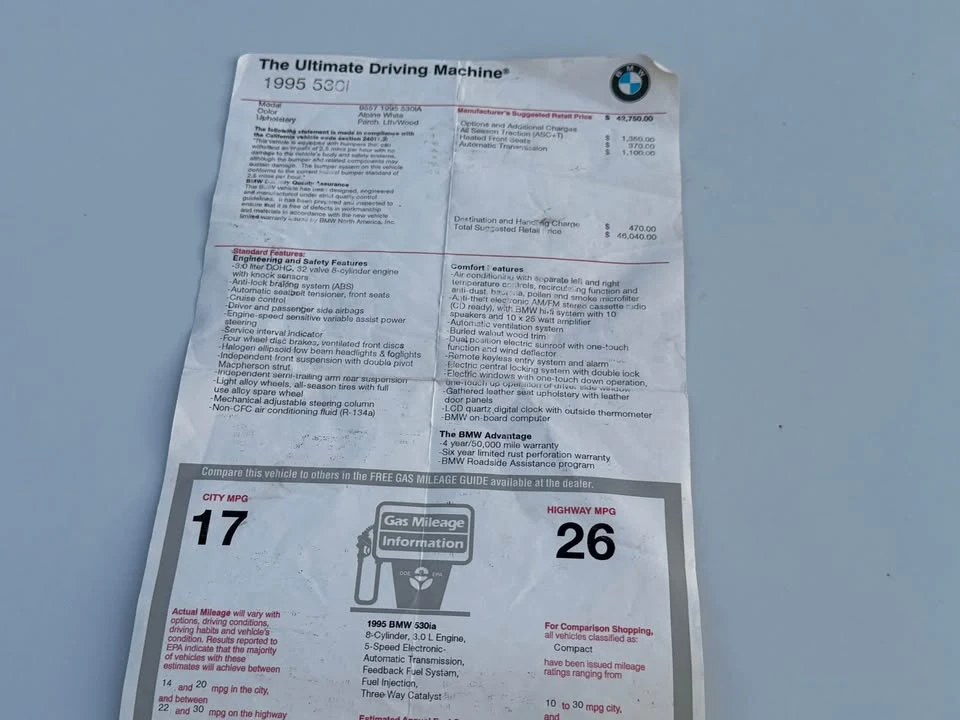 1995 BMW E34 5 Series - Image 17 of 19