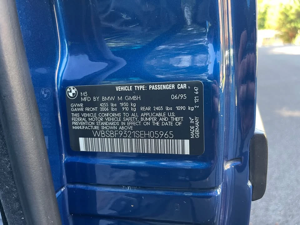 1995 BMW E36 M3 - Image 6 of 8