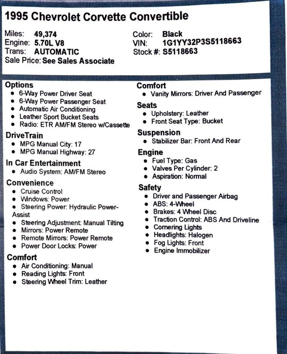 1995 Chevrolet Corvette C4 - Image 11 of 11