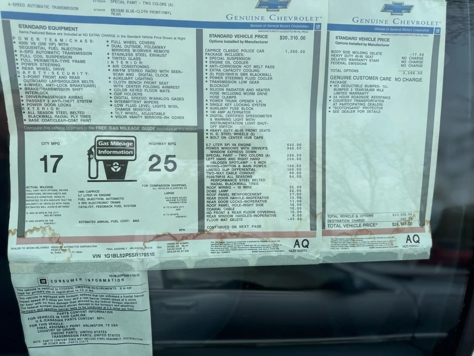 1995 Chevrolet Caprice - Image 17 of 17