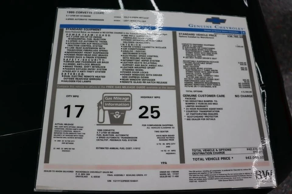 1995 Chevrolet Corvette C4 - Image 17 of 20