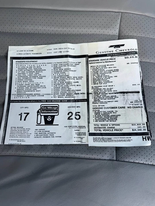 1995 Chevrolet Impala 7th Gen - Image 11 of 11