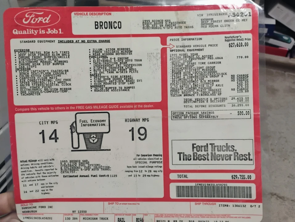 1995 Ford Bronco 5th Gen - Image 12 of 31