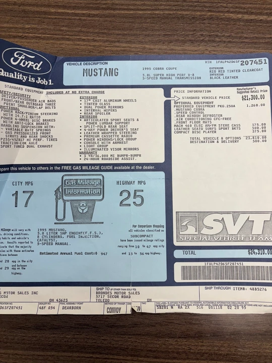 1995 Ford SN95 Mustang Cobra - Image 15 of 18