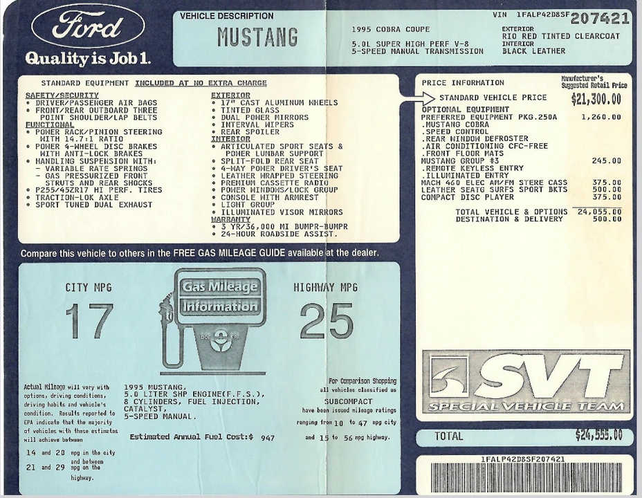 1995 Ford SN95 Mustang Cobra - Image 12 of 13
