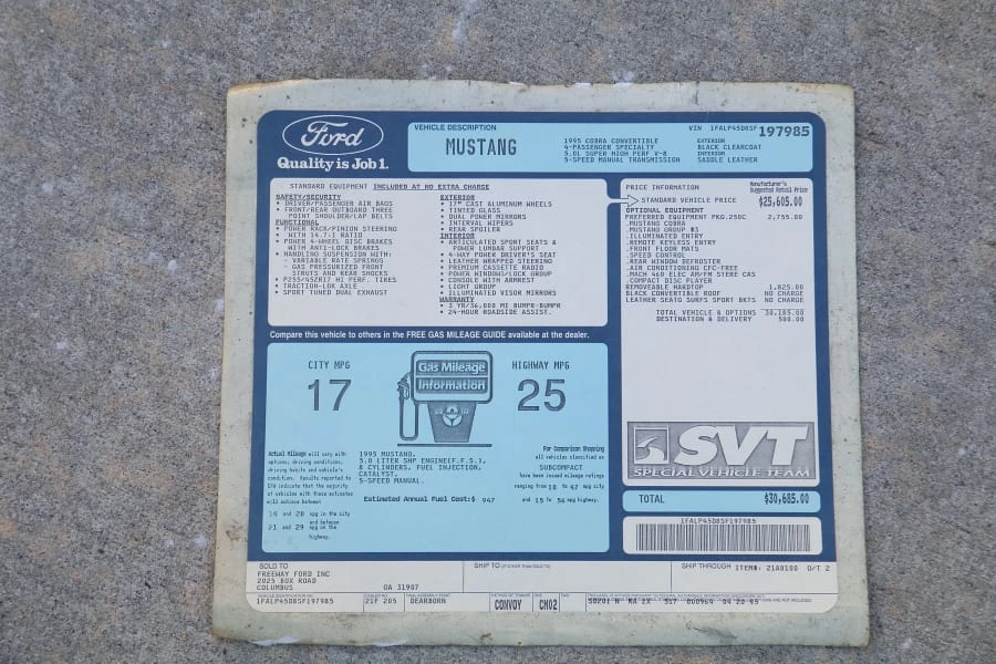 1995 Ford SN95 Mustang Cobra - Image 29 of 29