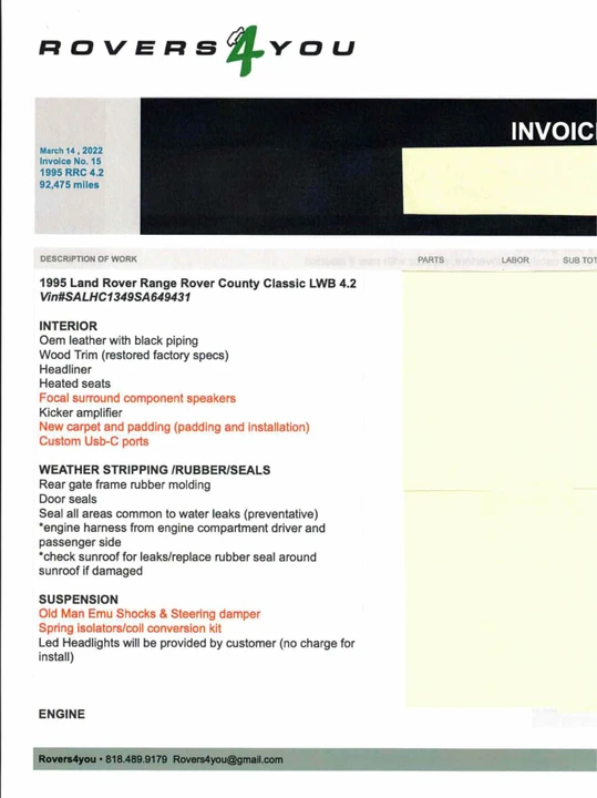 1995 Land Rover Range Rover Classic - Image 23 of 23
