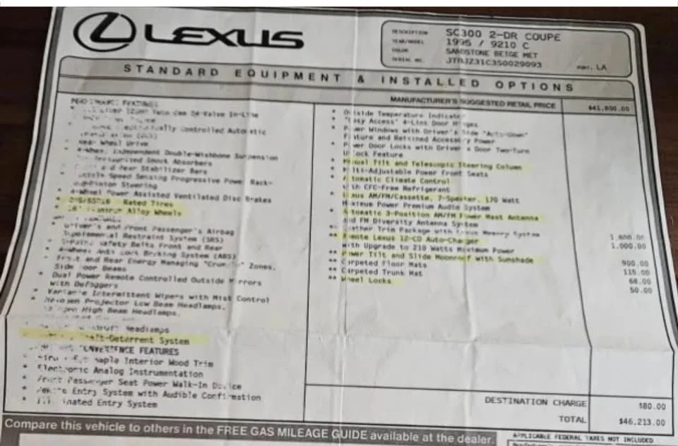 1995 Lexus SC400 - Image 13 of 15