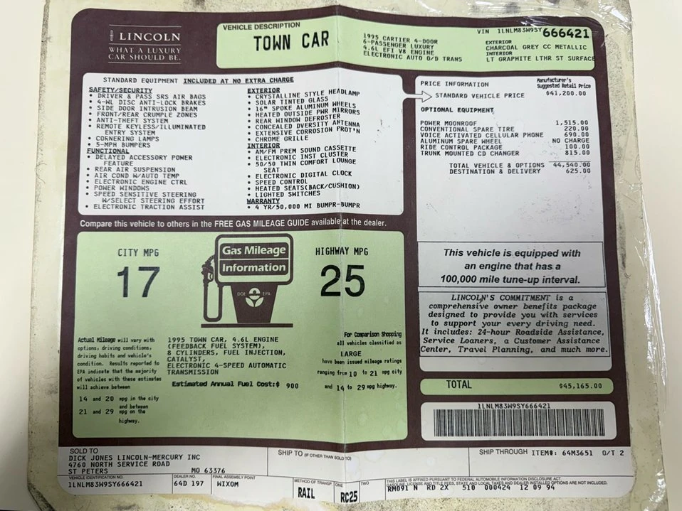 1995 Lincoln Town Car - Image 2 of 20