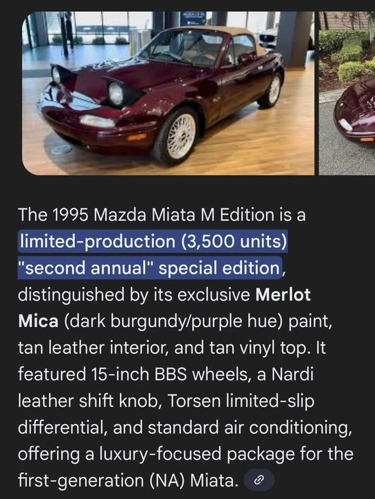 1995 Mazda NA MX-5 Miata - Image 5 of 5