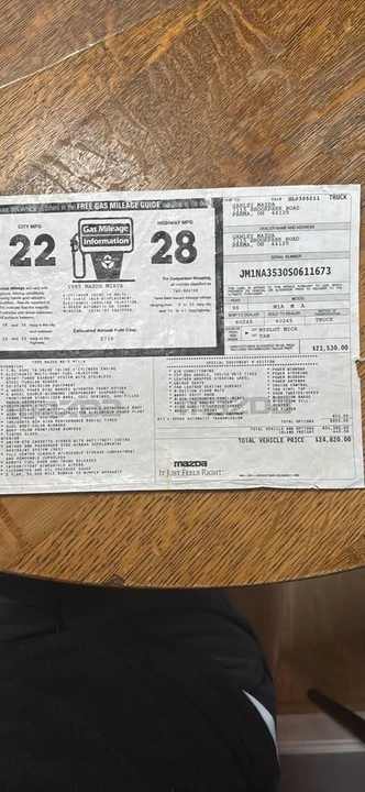 1995 Mazda NA MX-5 Miata - Image 8 of 9