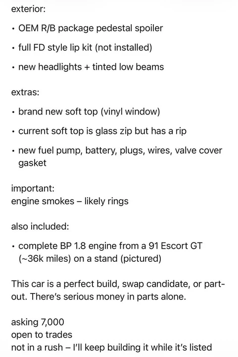 1995 Mazda NA MX-5 Miata - Image 11 of 17