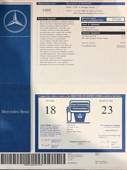 1995 Mercedes-Benz W124 E-Class - Image 17 of 20