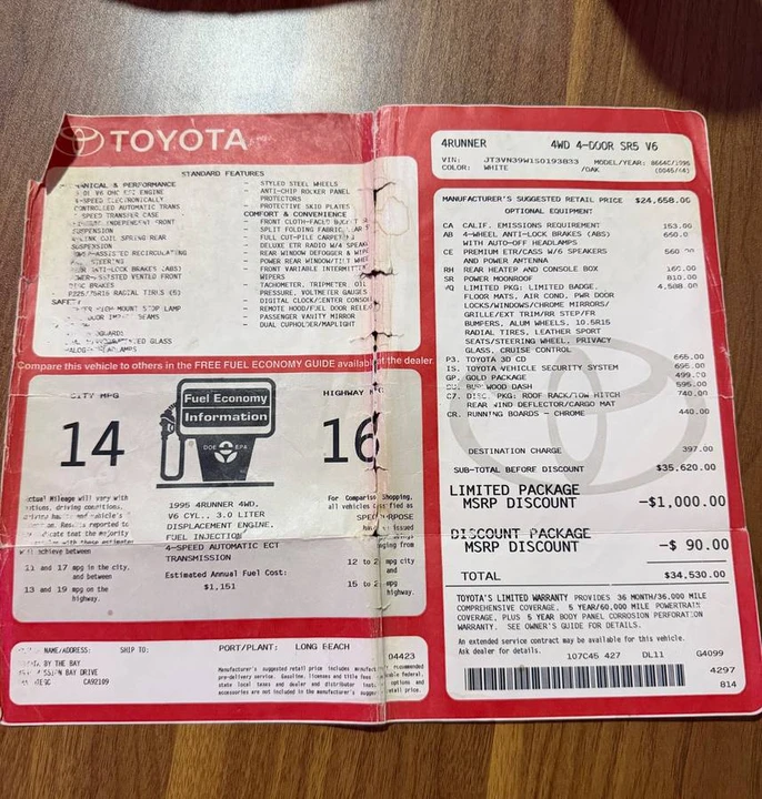 1995 Toyota 4Runner 2nd Gen - Image 12 of 18