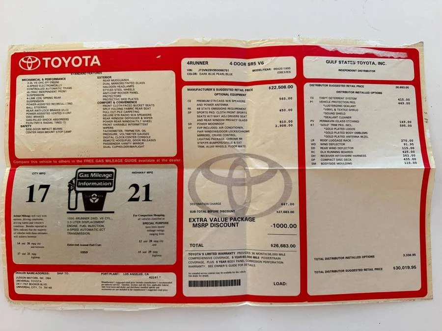 1995 Toyota 4Runner 2nd Gen - Image 2 of 24