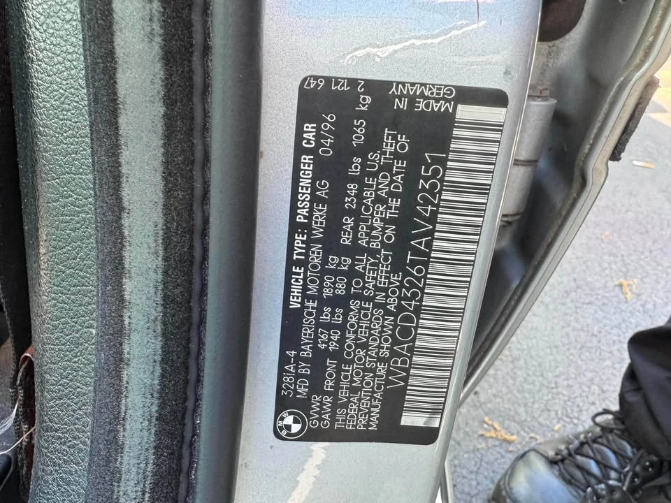 1996 BMW E36 3 Series - Image 3 of 11