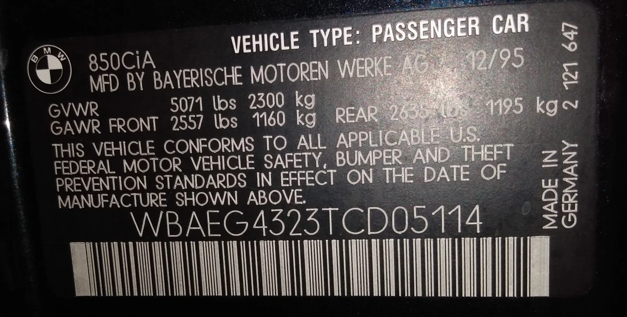1996 BMW E31 8 Series - Image 19 of 19