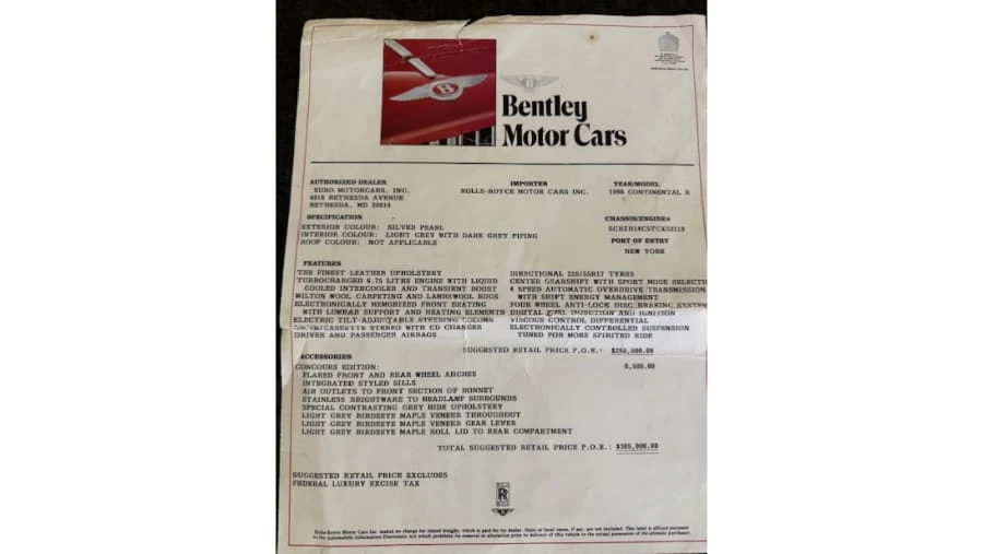 1996 Bentley Continental R - Image 31 of 31