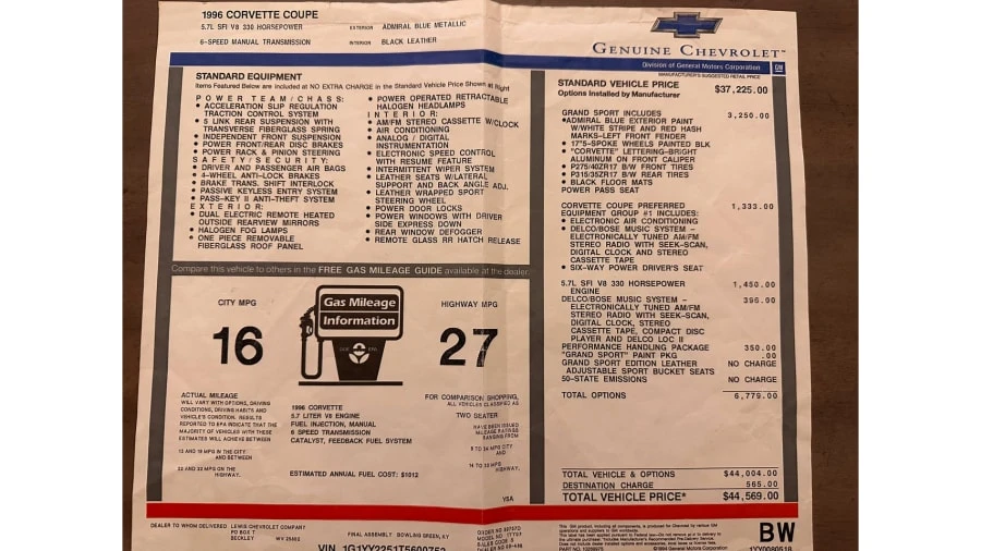1996 Chevrolet Corvette C4 - Image 31 of 31