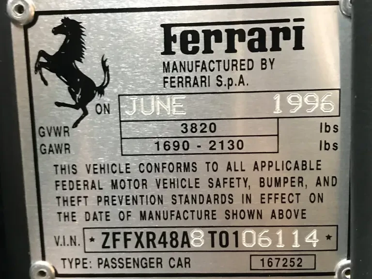 1996 Ferrari F355 Spider - Image 28 of 31